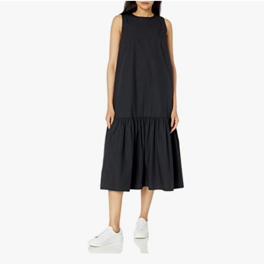 The Drop Ilana flounce cotton poplin dress